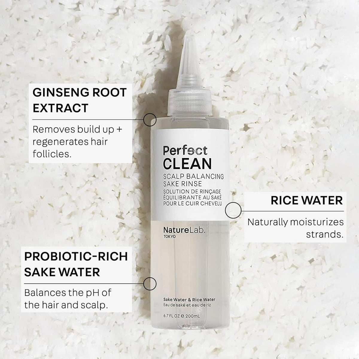 NATURELAB. TOKYO rinse in shower scene illustrating refreshing scalp benefit