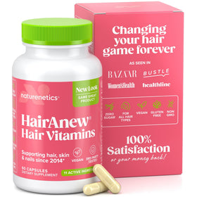 Naturenetics HairAnew front packaging showing clean vegan formula benefits