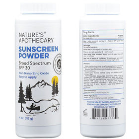 Nature's Apothecary open jar of non‑nano zinc oxide powder for easy touch ups