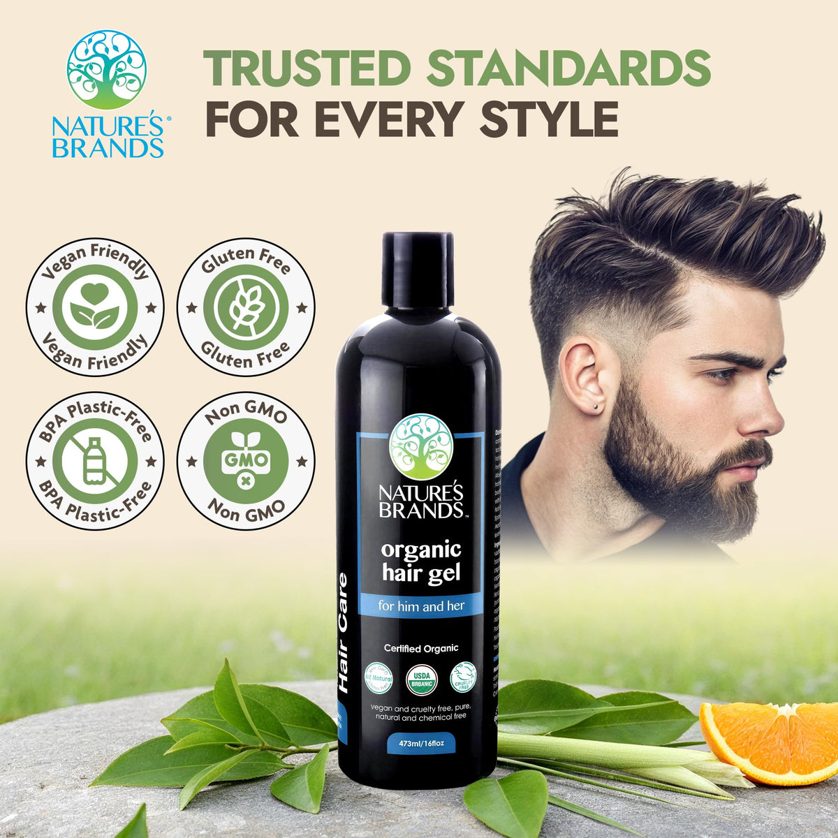 Nature's Brands gel texture close-up displaying smooth, non-sticky hold benefit