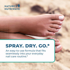 Nature’s NutriWave near shoes and socks showing fast-dry use before dressing benefit