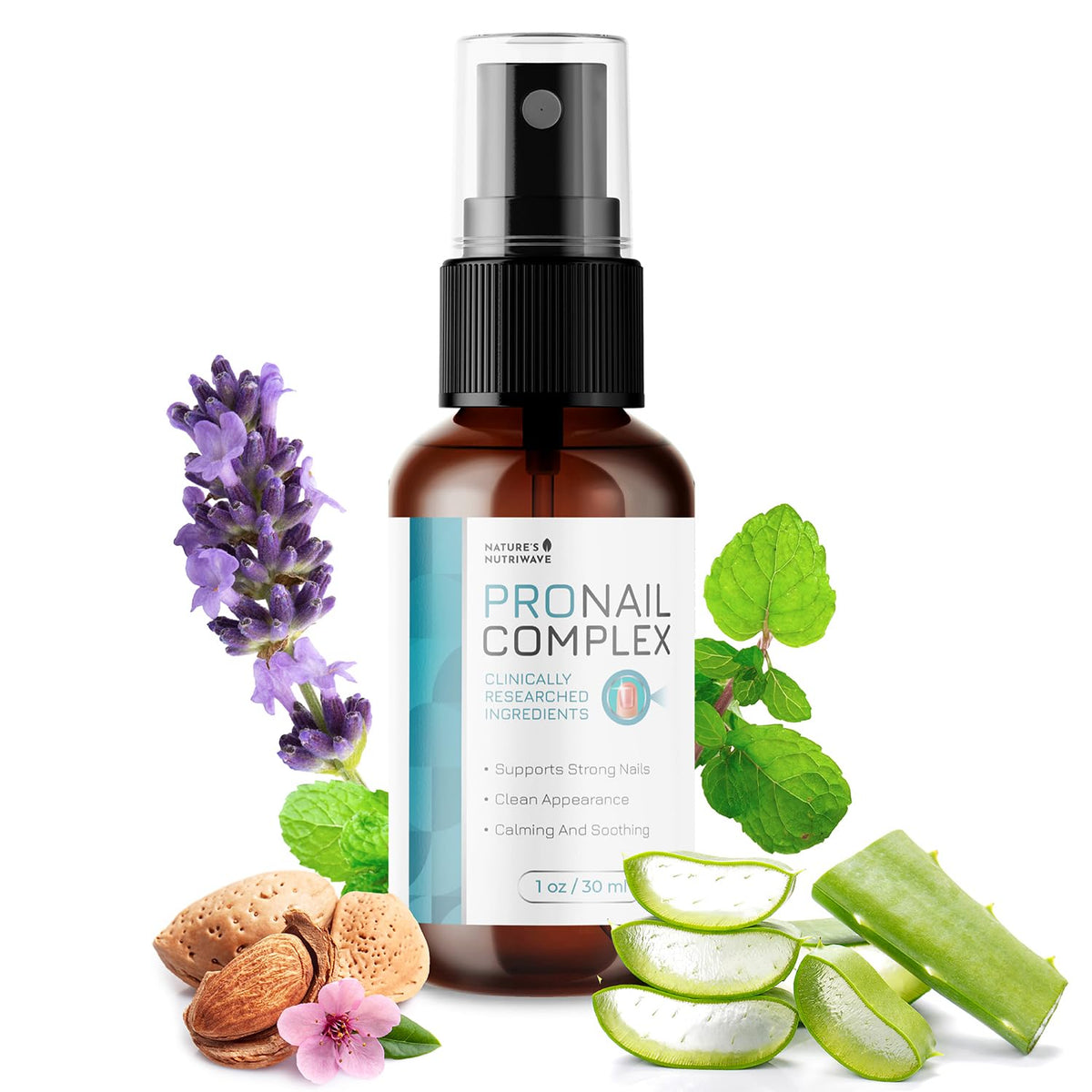 Nature’s NutriWave front packaging showing ProNail Complex Spray and benefits