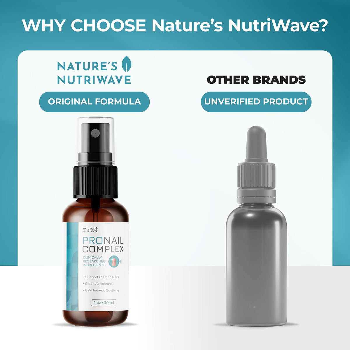 Nature’s NutriWave in use after shower applying to nails for quick routine benefit