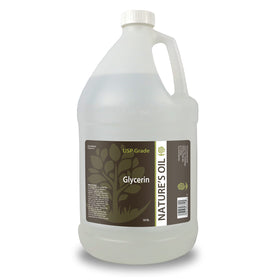 Nature's Oil gallon front packaging showing label and certification badges, clear and pure product benefit
