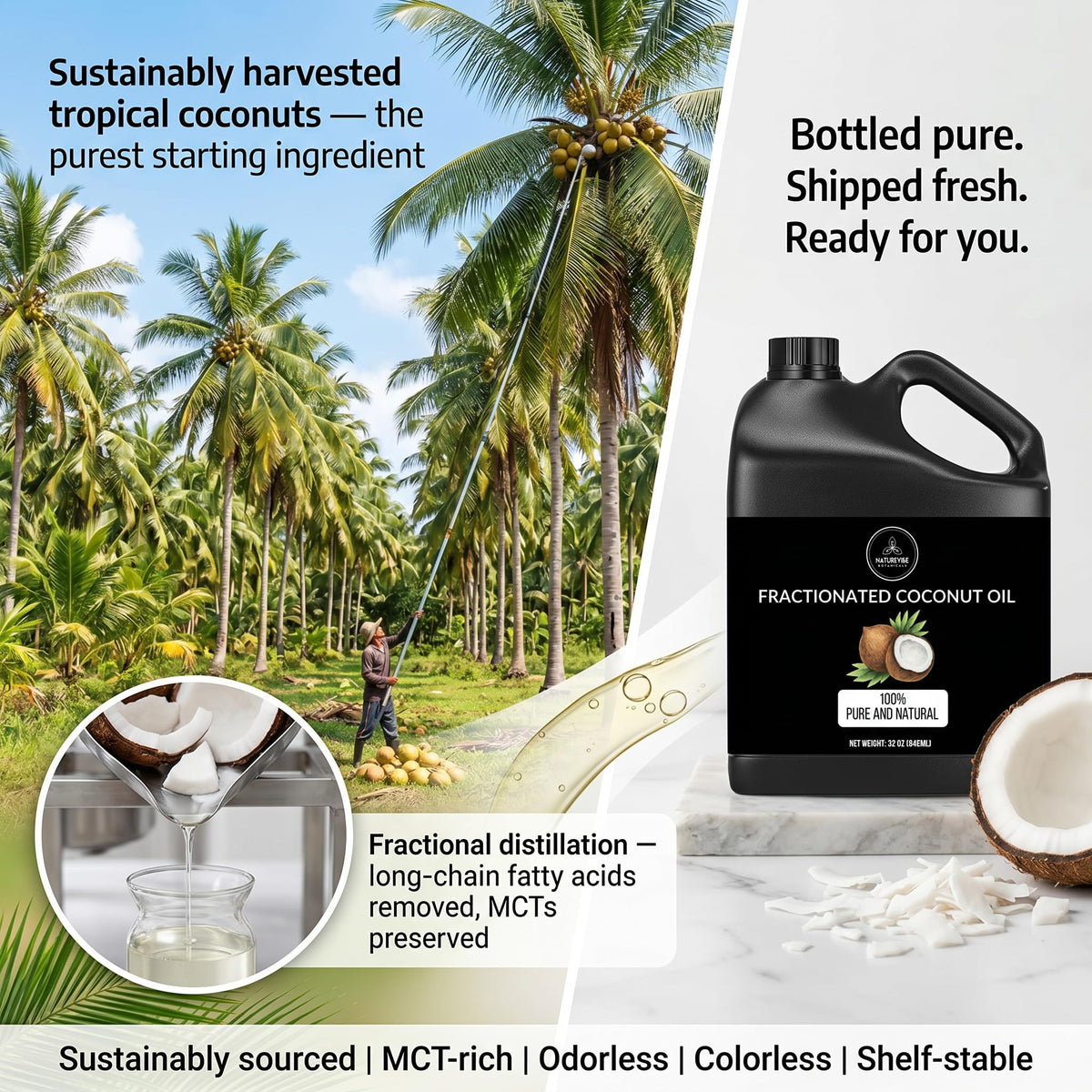 Naturevibe Botanicals used in hair treatment, improving manageability and shine