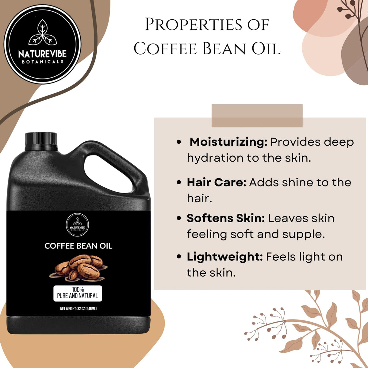 Naturevibe Botanicals using coffee bean oil on skin as a body moisturizer for hydration
