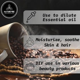 Naturevibe Botanicals applying coffee bean oil to hair ends for added shine and softness