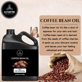 Naturevibe Botanicals pouring coffee bean oil to display smooth texture and moisturizing feel