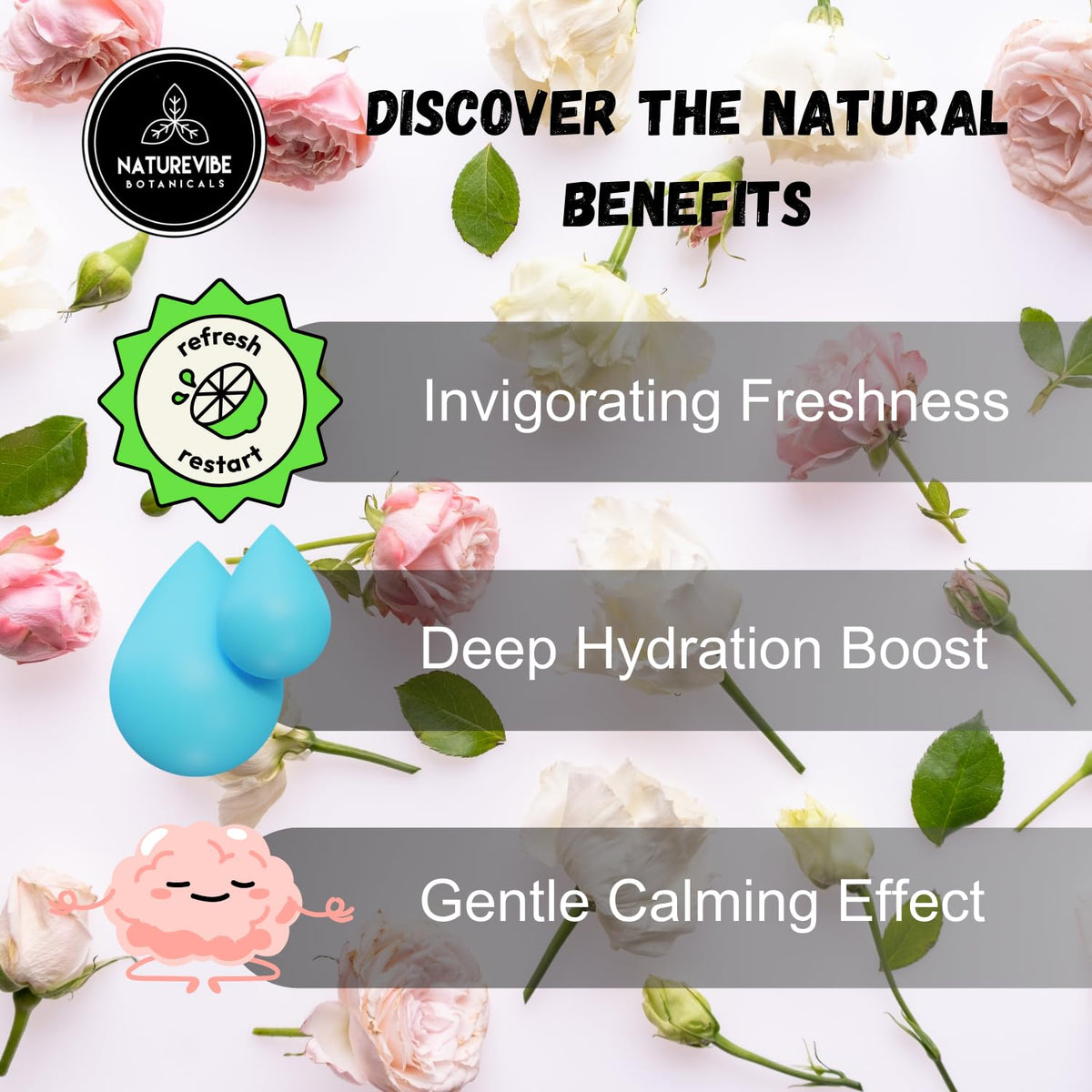 Naturevibe Botanicals sprayed on linen showing light floral scent revitalizing fabrics