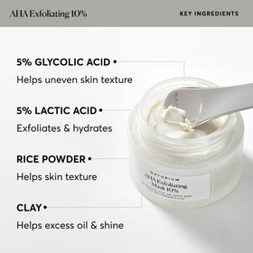 Naturium close-up of rice powder and clay for refined skin texture
