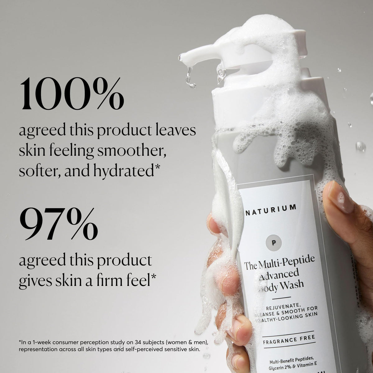 Naturium creamy texture close-up highlighting moisturizing, rich lather