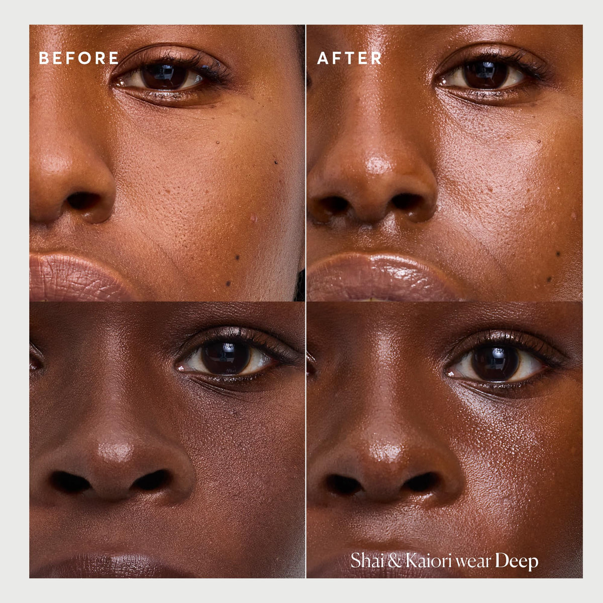 Naturium applied on cheek close-up demonstrating even coverage