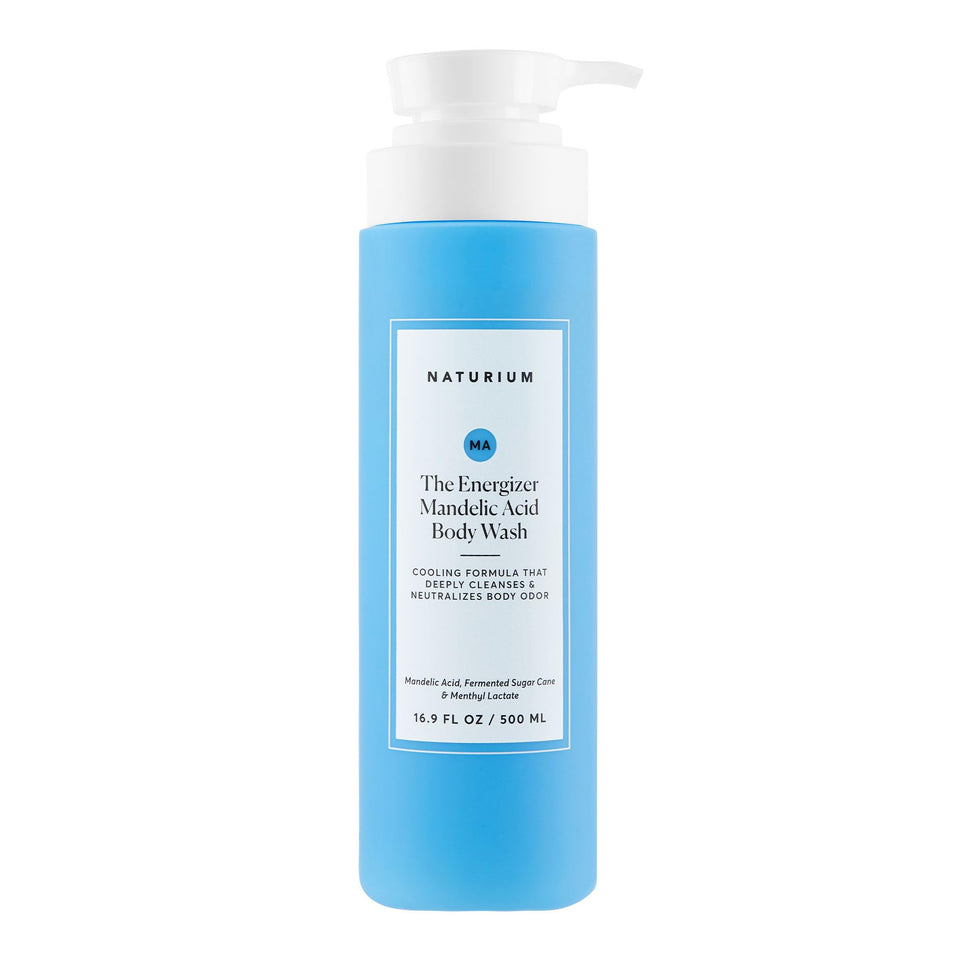 Naturium front bottle showing label and energizing body wash for clear identification