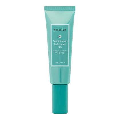 Naturium front packaging of niacinamide gel cream showing clean label and jar benefits