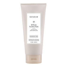 Naturium front packaging of KP Body Scrub shows product and benefits
