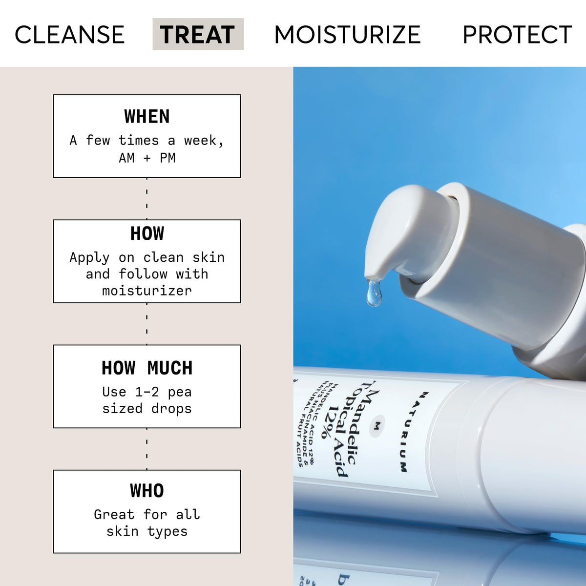 Naturium bottle in hand showing size and scale for accurate purchase expectation
