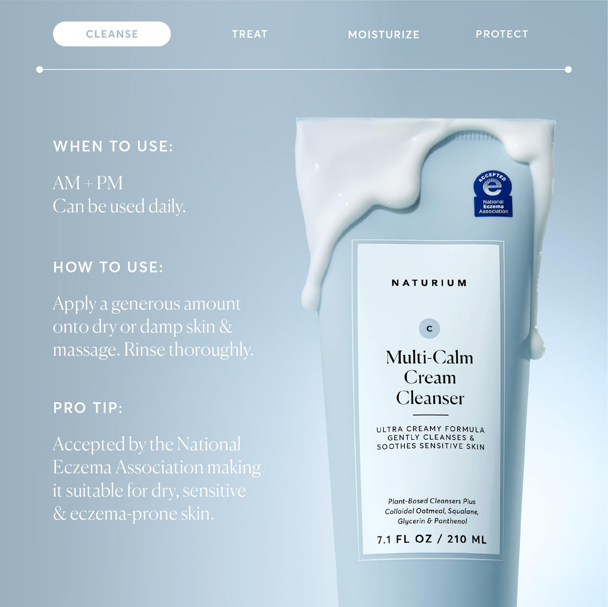 Naturium ingredient label close-up highlighting colloidal oatmeal and glycerin benefits