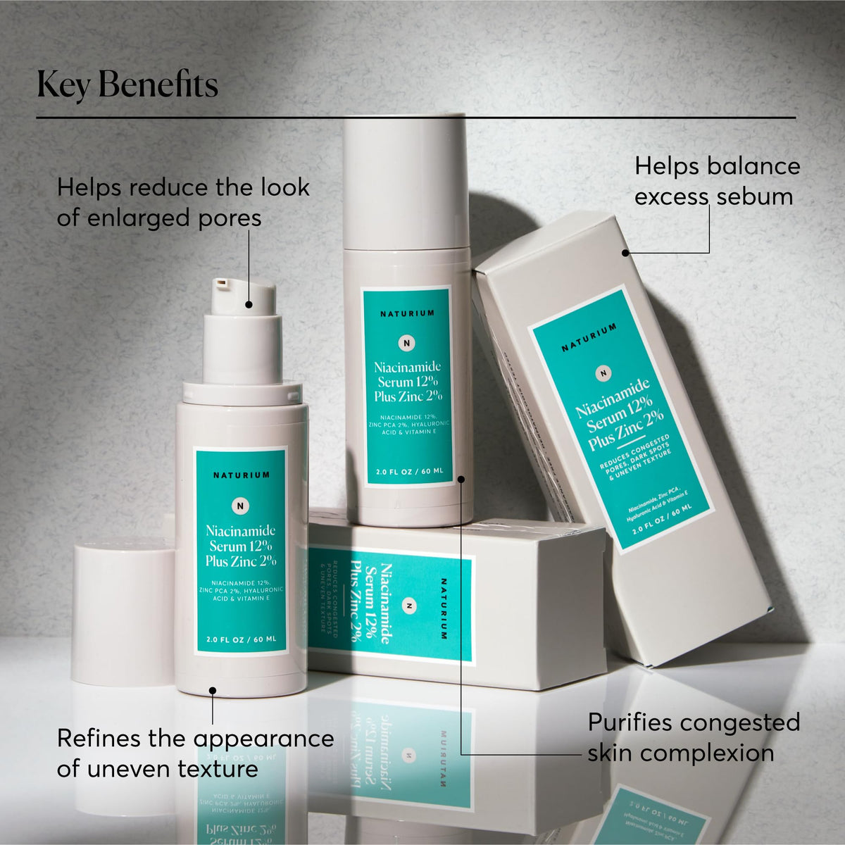 Naturium serum applied in morning routine with moisturizer and SPF for protection