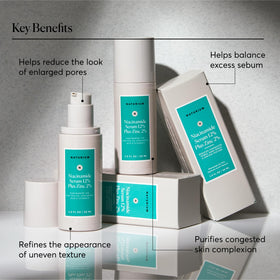 Naturium serum applied in morning routine with moisturizer and SPF for protection