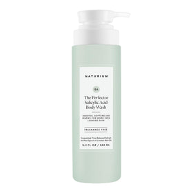 Naturium bottle front view showing clear branding and cleanser benefits