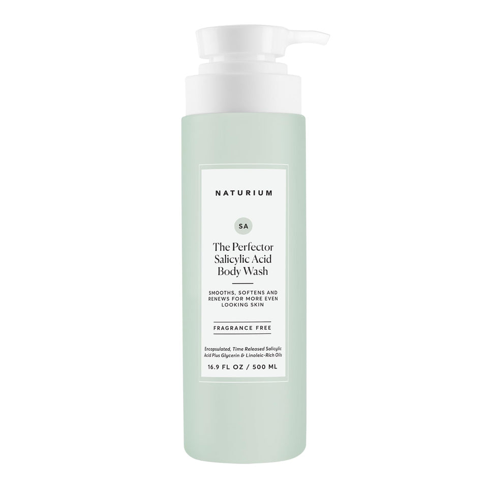 Naturium bottle front view showing clear branding and cleanser benefits