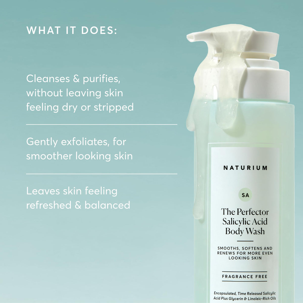Naturium creamy lather texture on hand showing gentle exfoliating foam