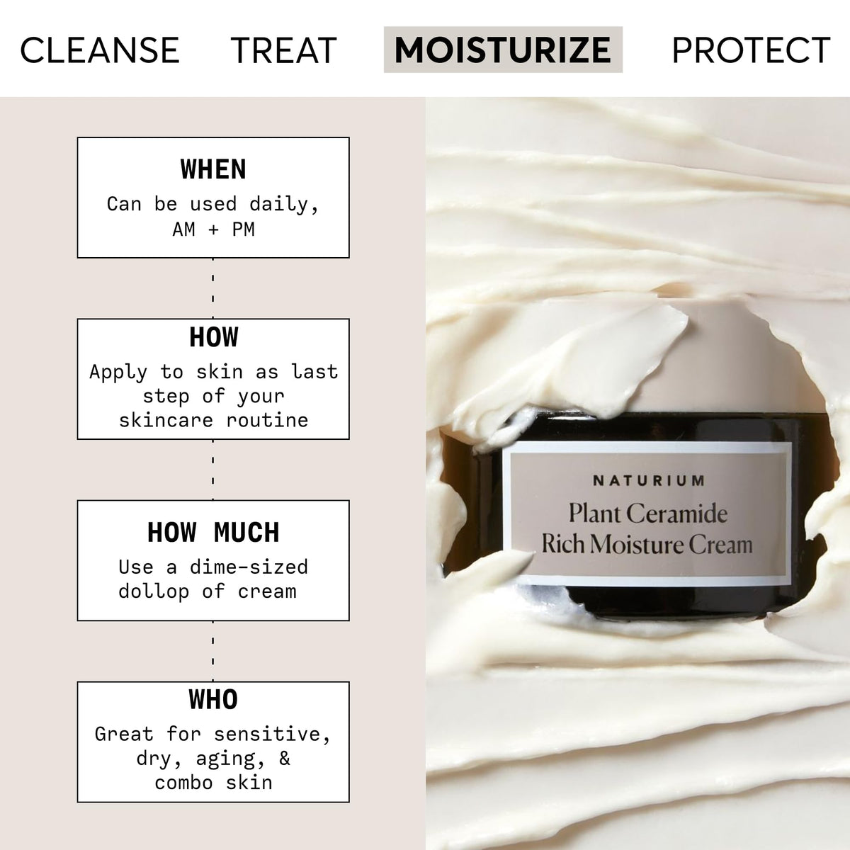 Naturium open jar texture close-up illustrating creamy, absorbent hydration