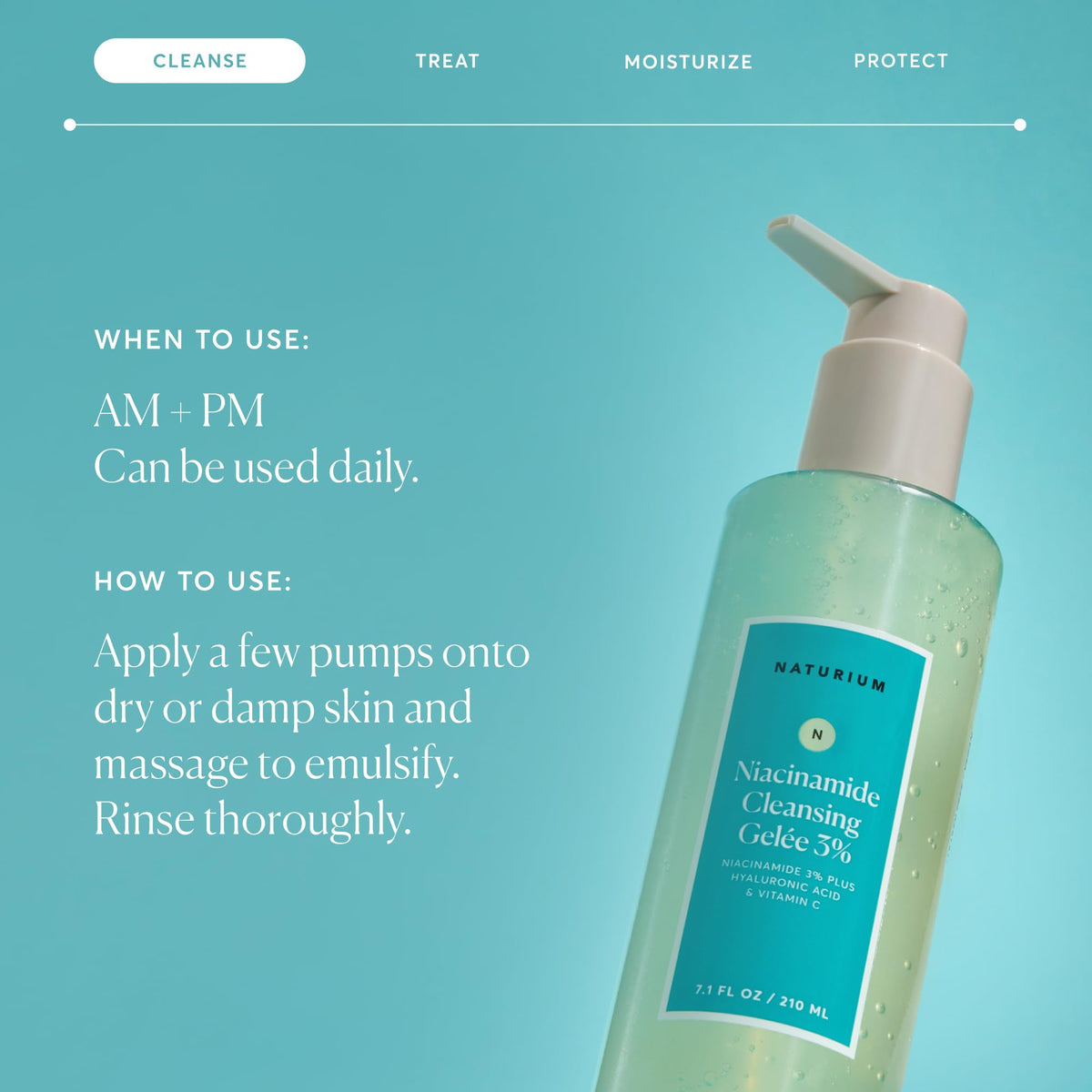 Naturium product in bathroom routine showing gentle daily use