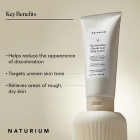 Naturium pump dispensing lotion demonstrating easy application and controlled dosage benefit