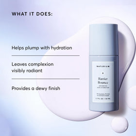 Naturium pump dispenser dispensing serum, illustrating easy controlled application