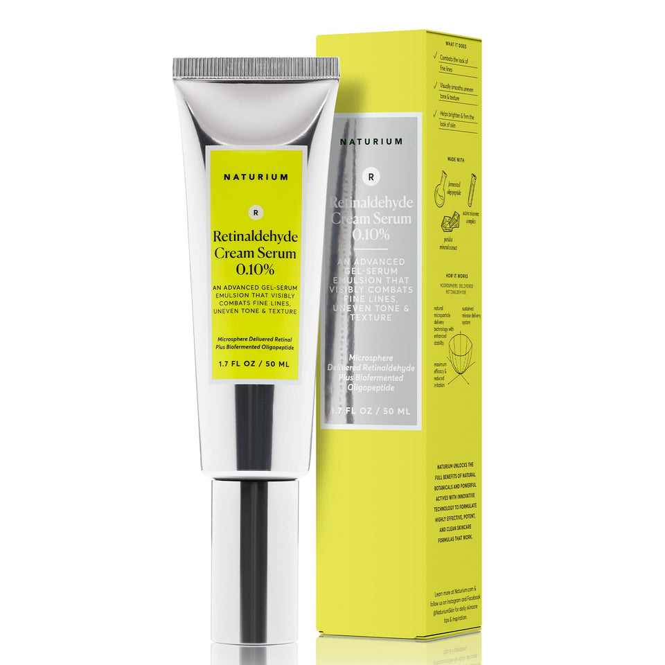 Naturium front packaging showing serum jar and clear product benefits