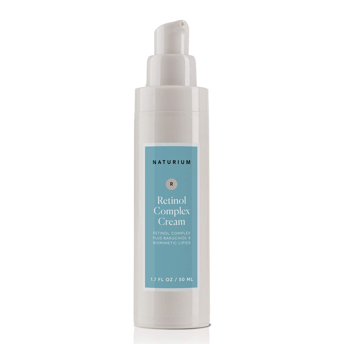 Naturium jar on bathroom counter in a clean skincare routine setting