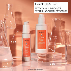 Naturium bottle in hand for scale, showing 1 oz size and easy daily use