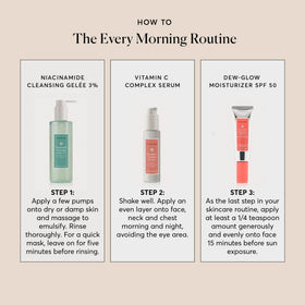 Naturium serum on bathroom vanity in lifestyle scene promoting everyday skincare routine