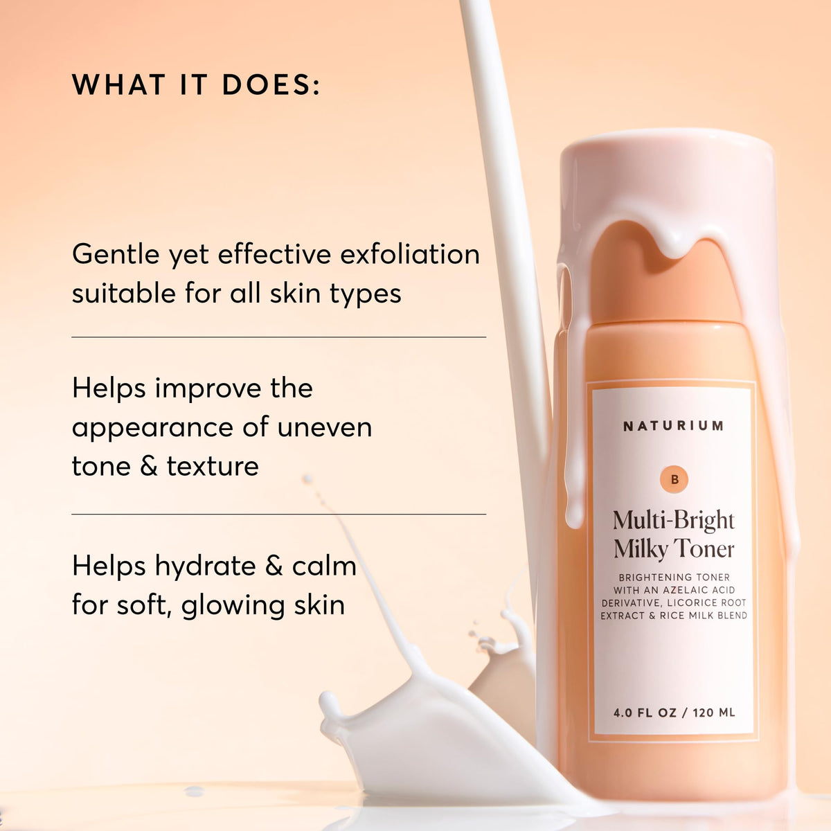 Naturium toner poured on hand demonstrating lightweight absorbency
