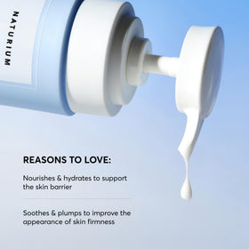 Naturium milky serum texture close-up highlighting quick absorption benefit