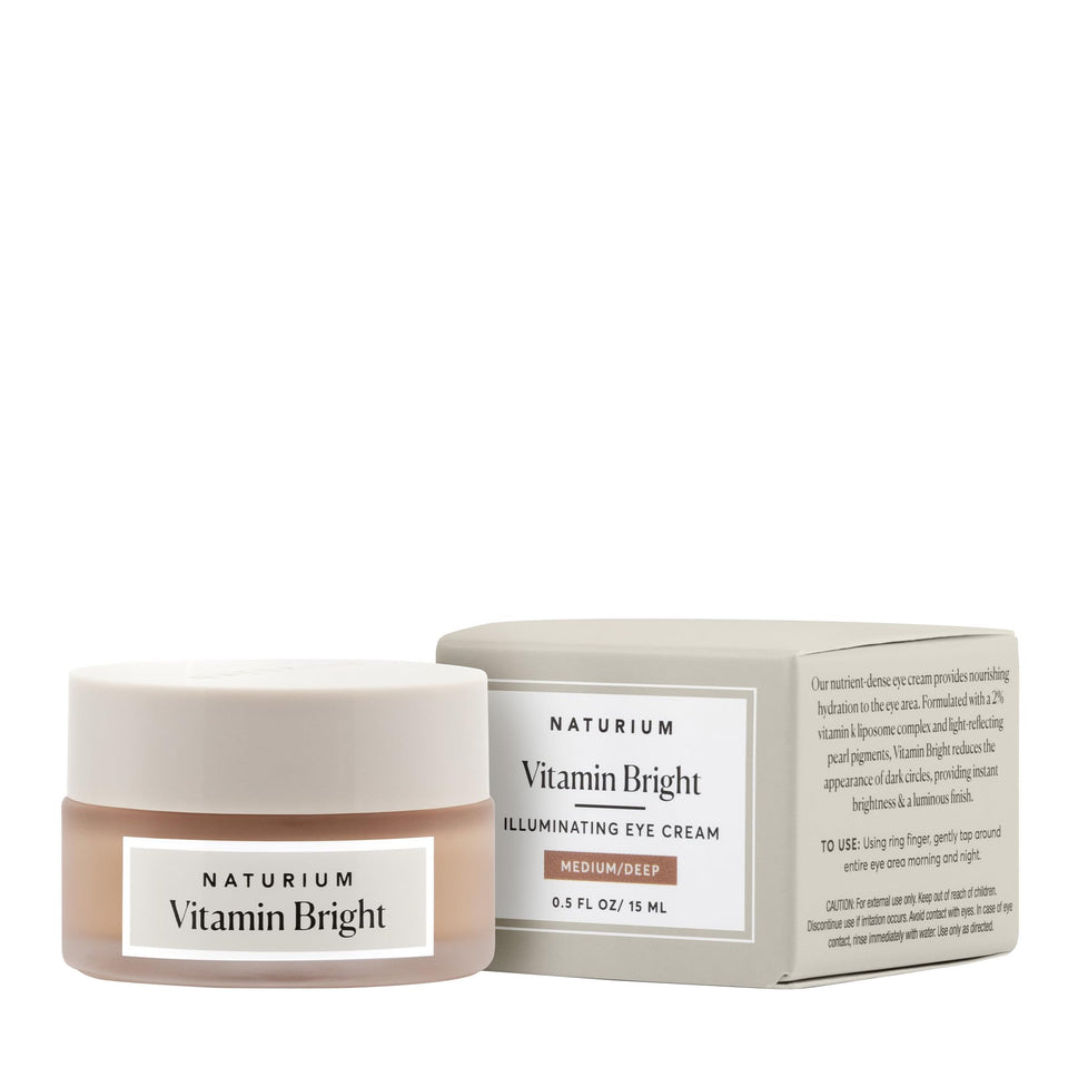 Naturium front packaging showing compact jar and brightening eye cream benefits