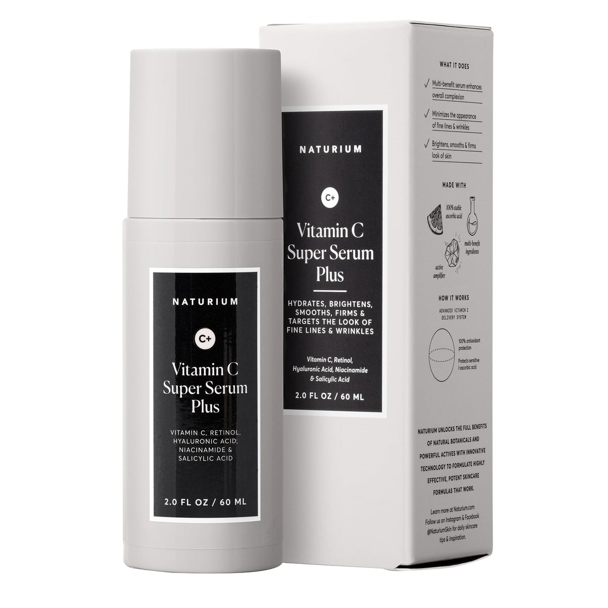 Naturium front bottle view showing large 2 oz serum for value