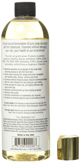 NaturOli shampoo foam and texture close-up demonstrating gentle lather and cleansing