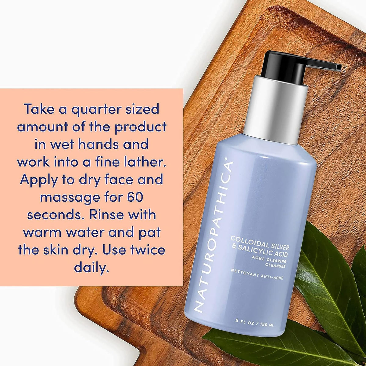 Naturopathica foamy lather on hand demonstrating effective pore-cleansing benefit