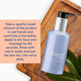 Naturopathica foamy lather on hand demonstrating effective pore-cleansing benefit