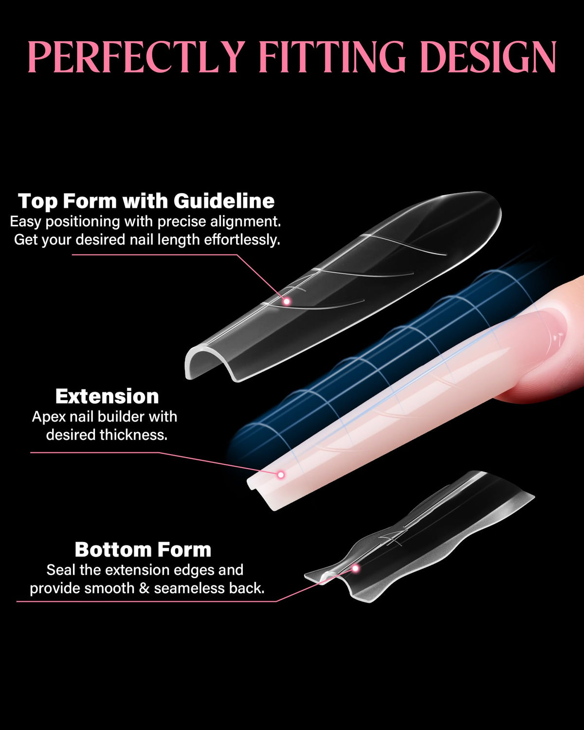 Naughtology dual form in use with polygel for neat, mess-free application