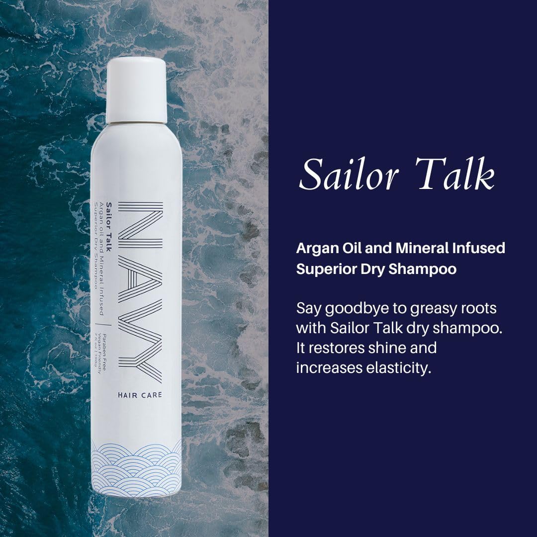 NAVY HAIR CARE close-up of spray mist texture demonstrating fine, even coverage