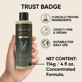 Naxifaxl Kerarose bottle held in hand showing compact travel-friendly size