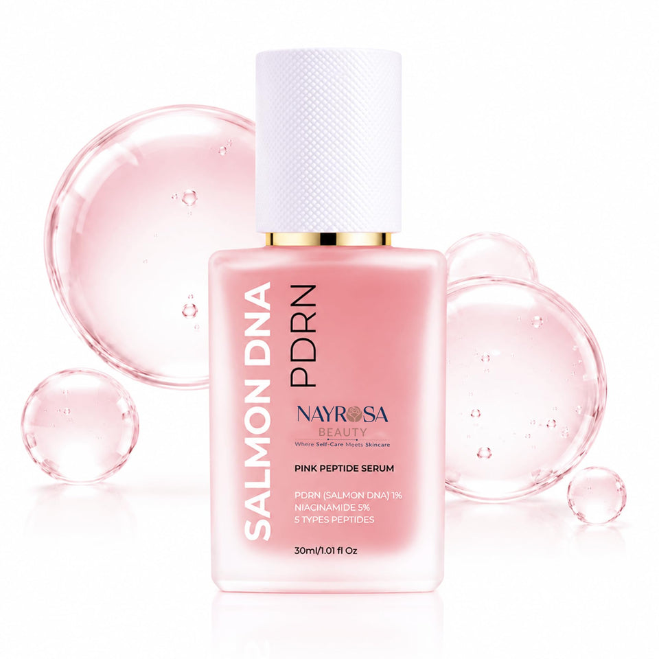 NAYROSA front packaging showing bottle and box, communicates premium skincare