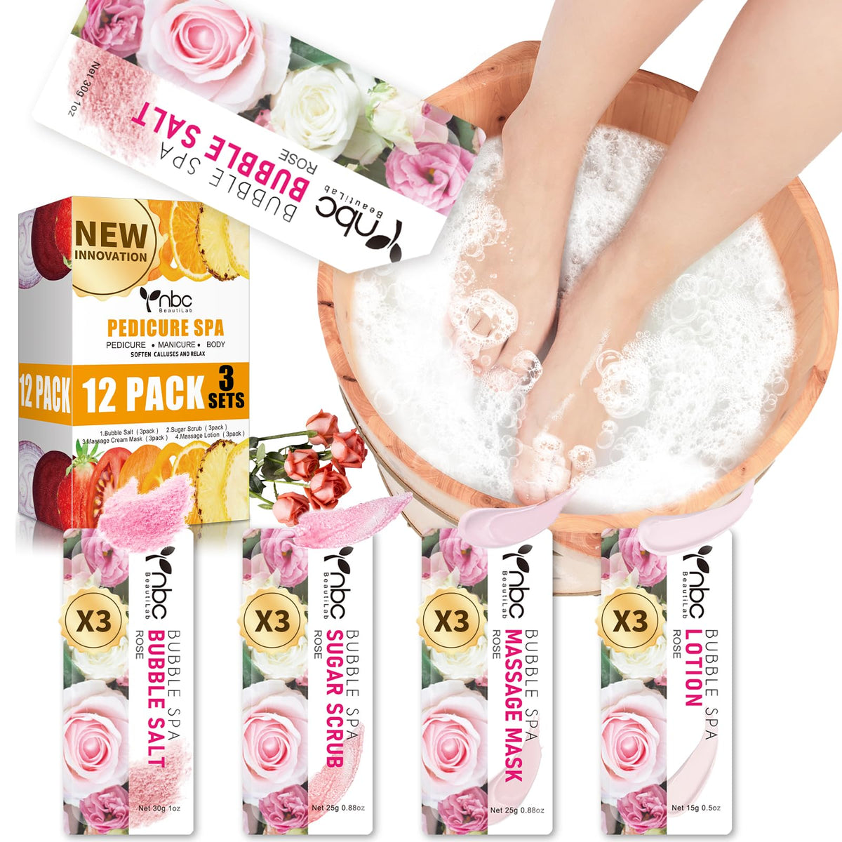 nbc BeautiLab boxed kit front view showing all four steps and travel packaging benefit