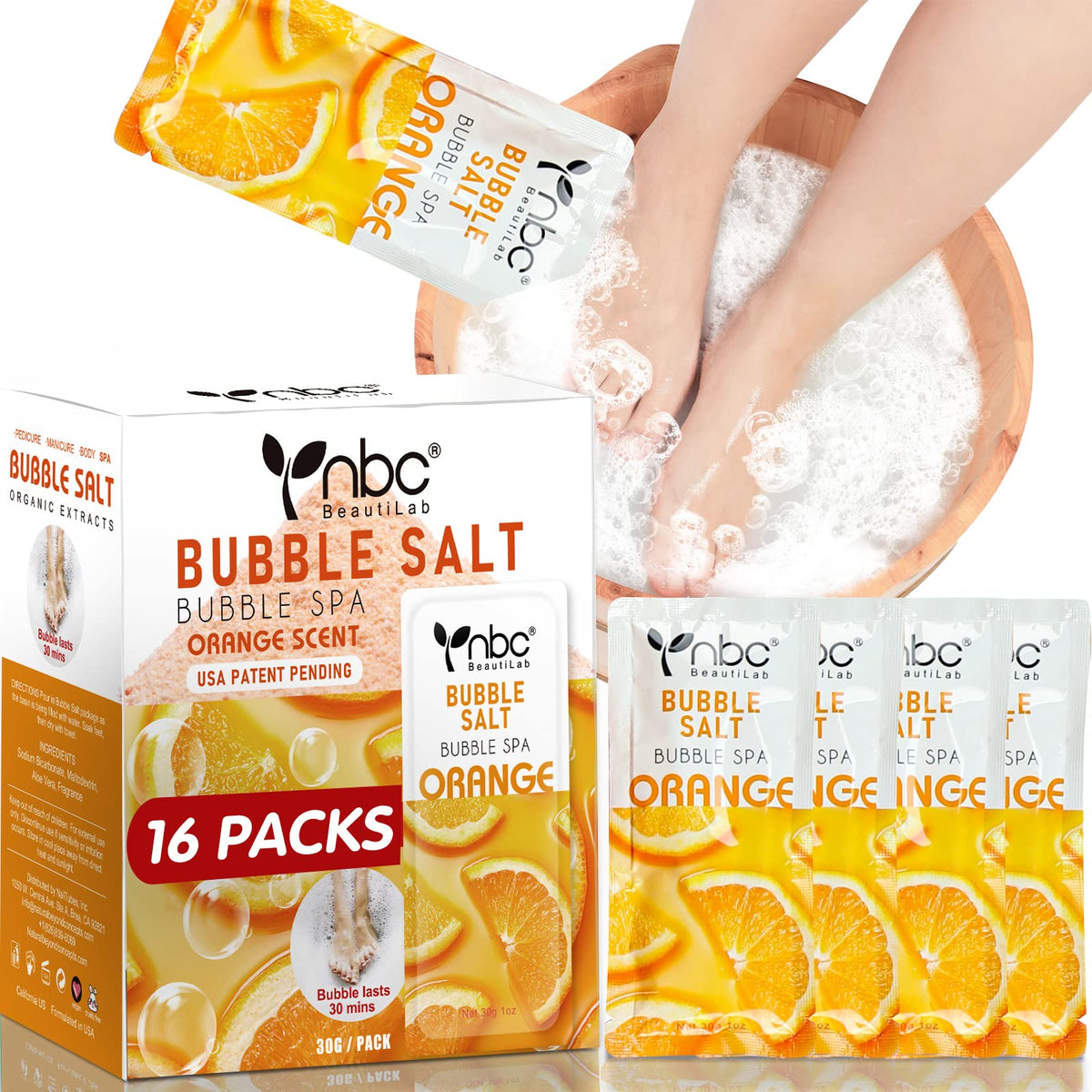 nbc BeautiLab front packaging showing 16 orange sachets and box for easy storage