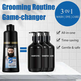 NCEPROHR before and after beard image revealing natural gray coverage