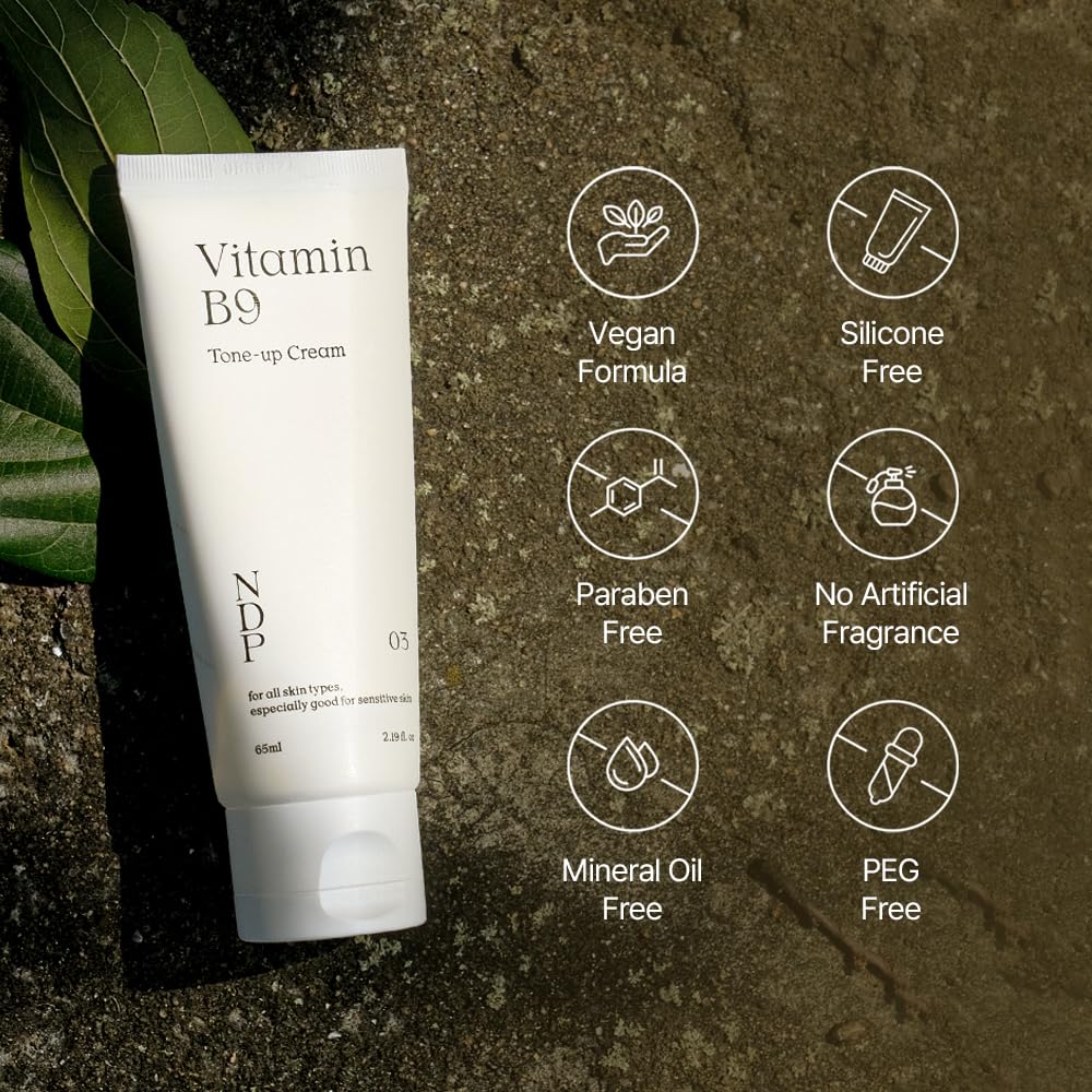 NATURAL DERMA PROJECT product label and ingredient list highlighting cica and Vitamin B9