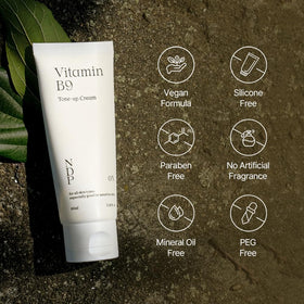 NATURAL DERMA PROJECT product label and ingredient list highlighting cica and Vitamin B9